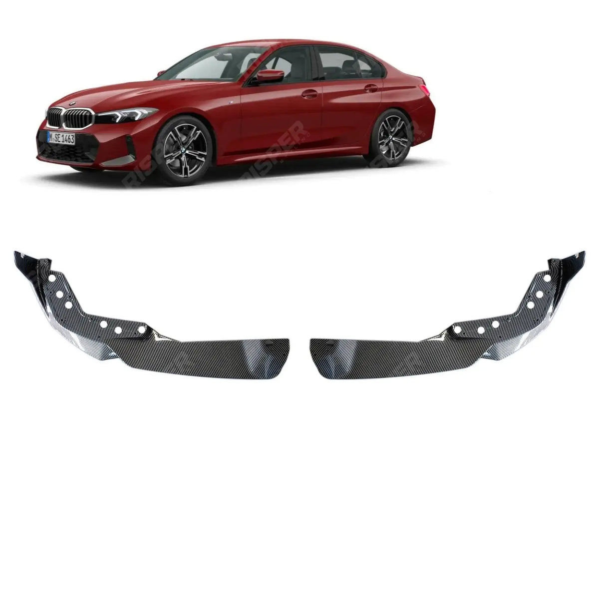 Front Splitter Lip In Carbon Look For BMW 3 Series G20 M Sport LCI Facelift 2022+