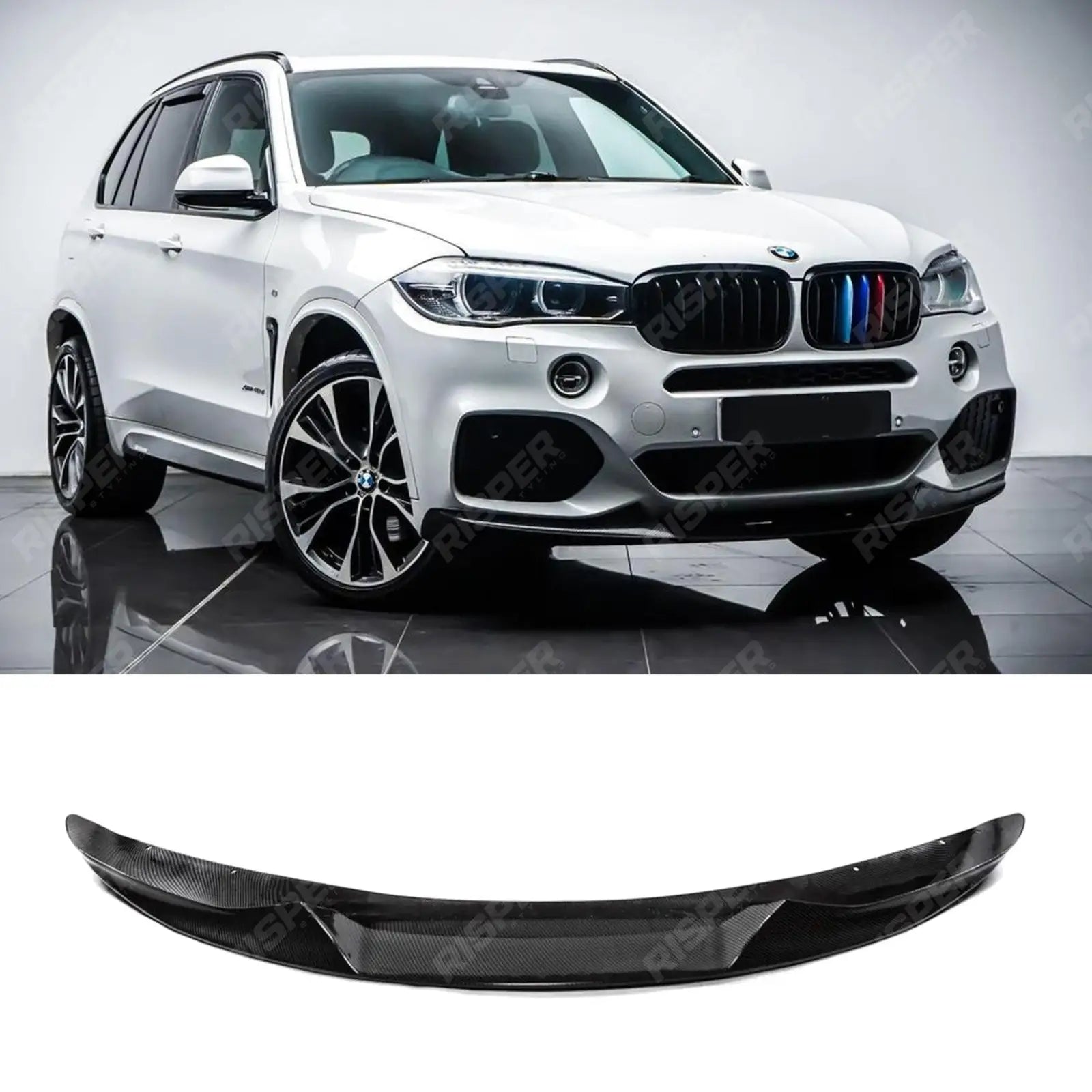 Front Splitter Lip in Carbon Look For BMW X5 F15 M Sport 2013-2018
