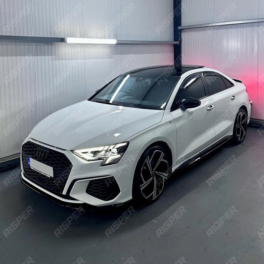 Front Splitter Lip In Gloss Black For Audi A3 S Line / S3 8Y Hatch & Sportback 2021-2024
