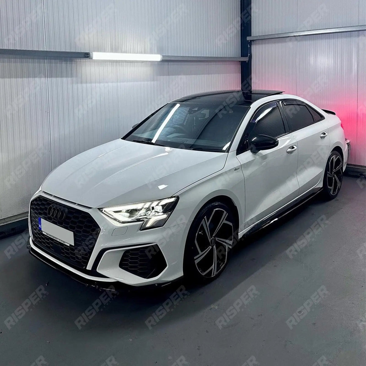 Front Splitter Lip In Gloss Black For Audi A3 S Line / S3 8Y Hatch & Sportback 2021-2024