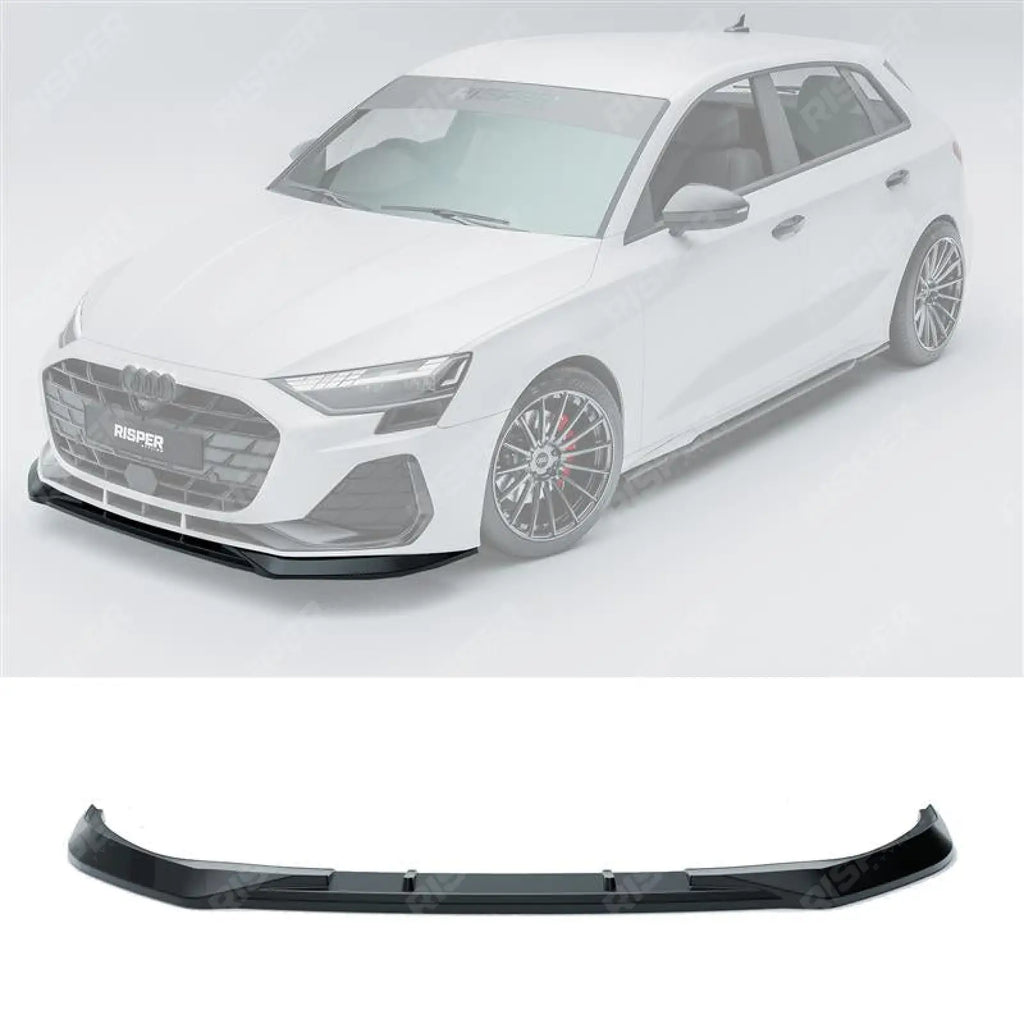 Front Splitter Lip In Gloss Black For Audi A3 S Line S3 8Y Saloon / Sportback 2024+