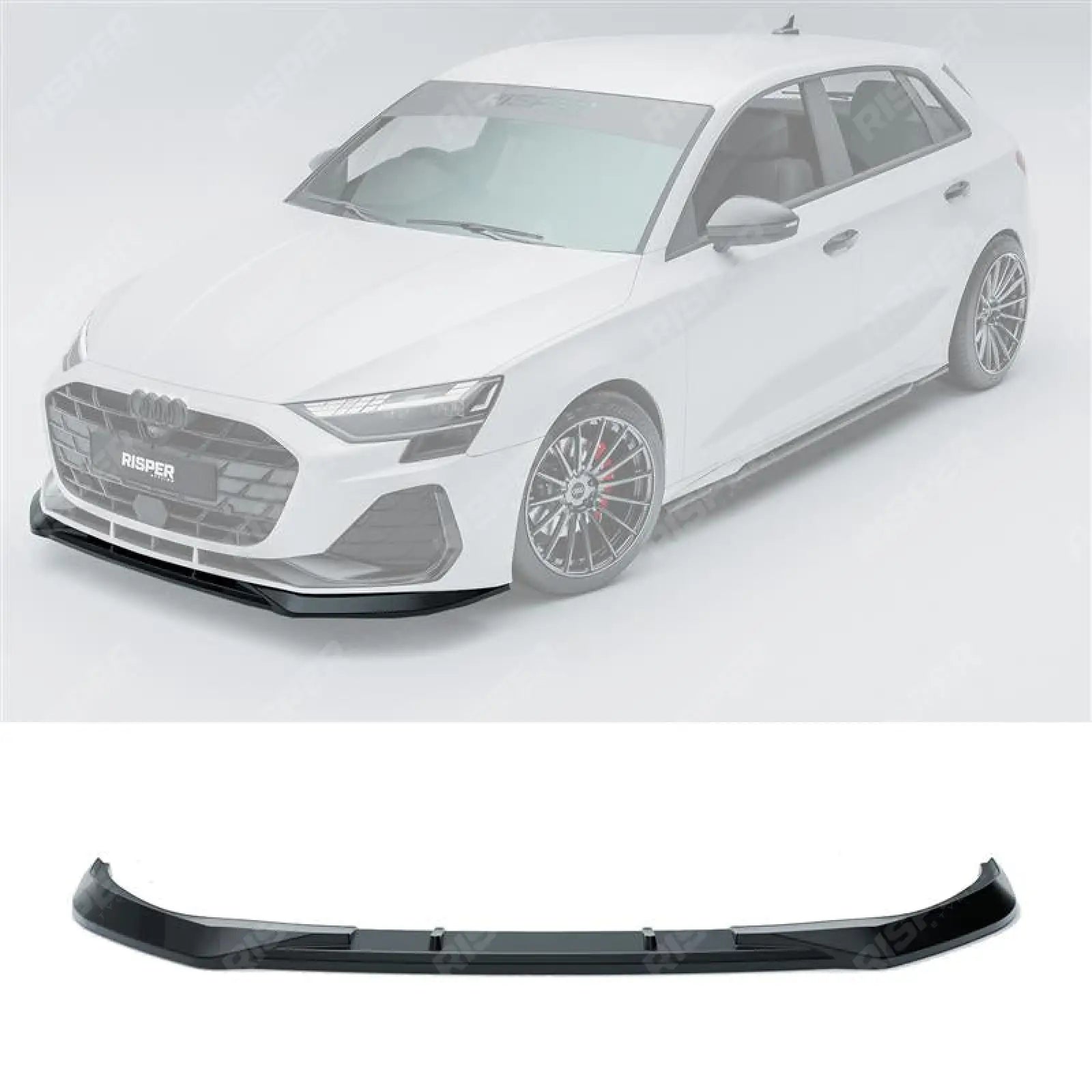 Front Splitter Lip In Gloss Black For Audi A3 S Line S3 8Y Saloon / Sportback 2024+