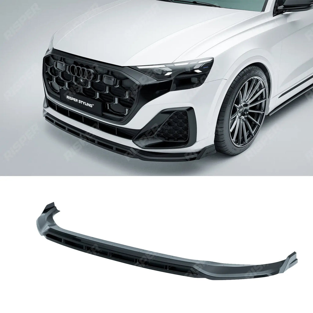 Front Splitter Lip In Gloss Black For Audi Q8 S Line 2023+