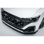 Front Splitter Lip In Gloss Black For Audi Q8 S Line 2023+