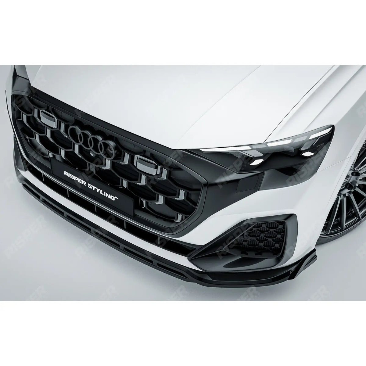 Front Splitter Lip In Gloss Black For Audi Q8 S Line 2023+