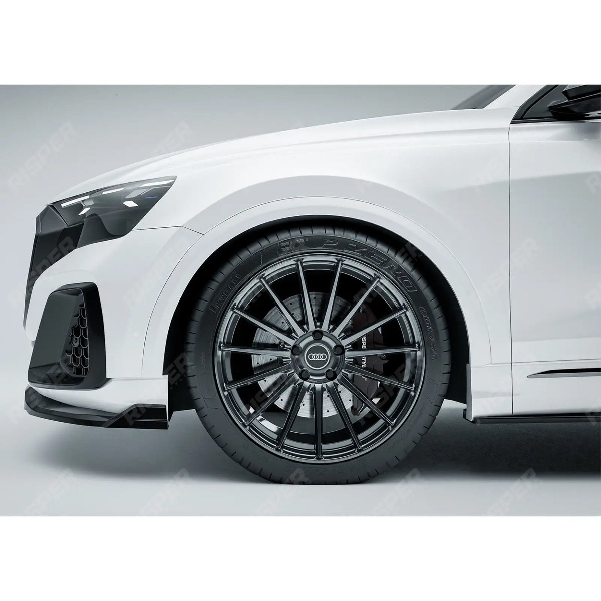 Front Splitter Lip In Gloss Black For Audi Q8 S Line 2023+