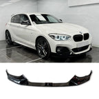 Front Splitter Lip In Gloss Black For BMW 1 Series F20 M Sport LCI Facelift 2015-2019