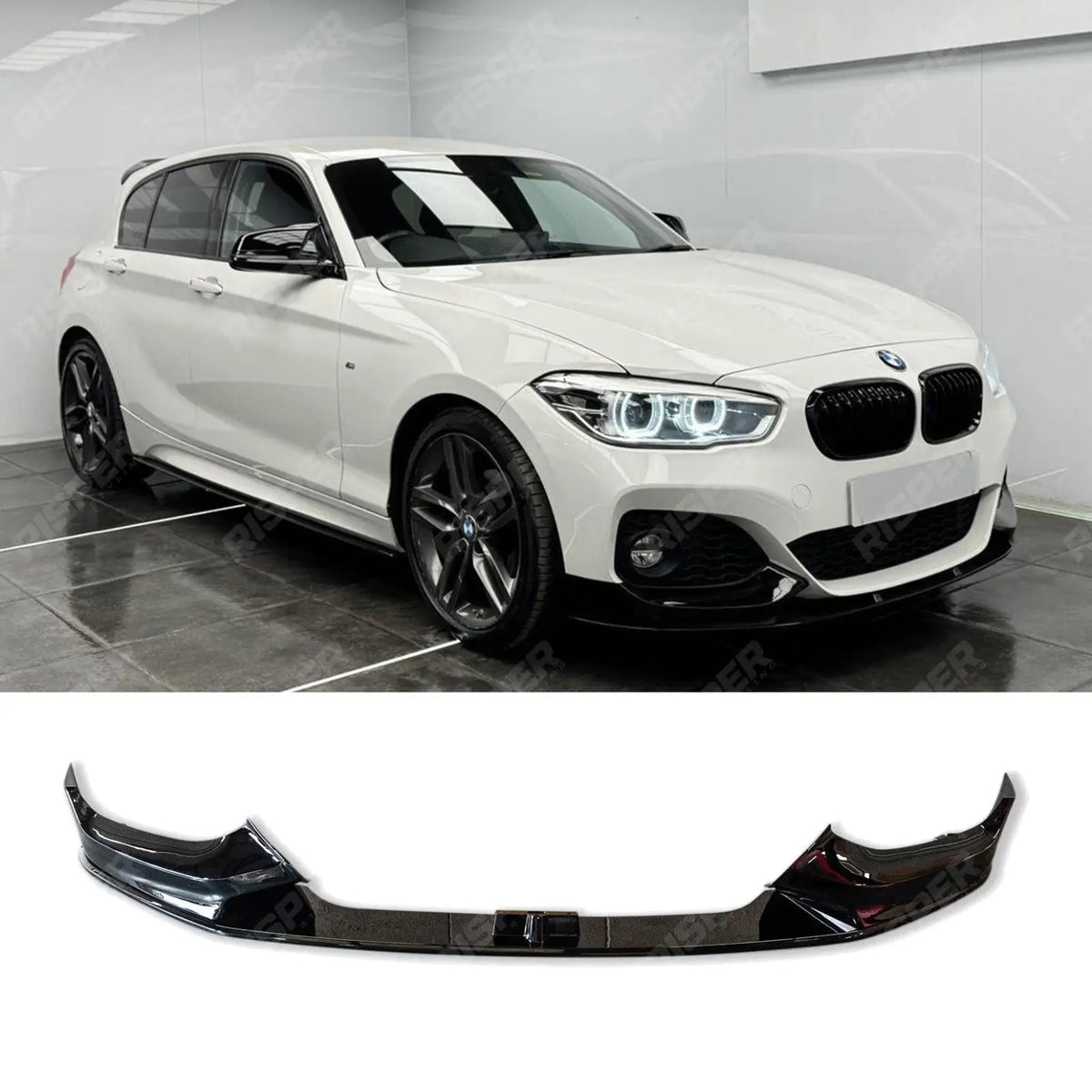 Front Splitter Lip In Gloss Black For BMW 1 Series F20 M Sport LCI Facelift 2015-2019