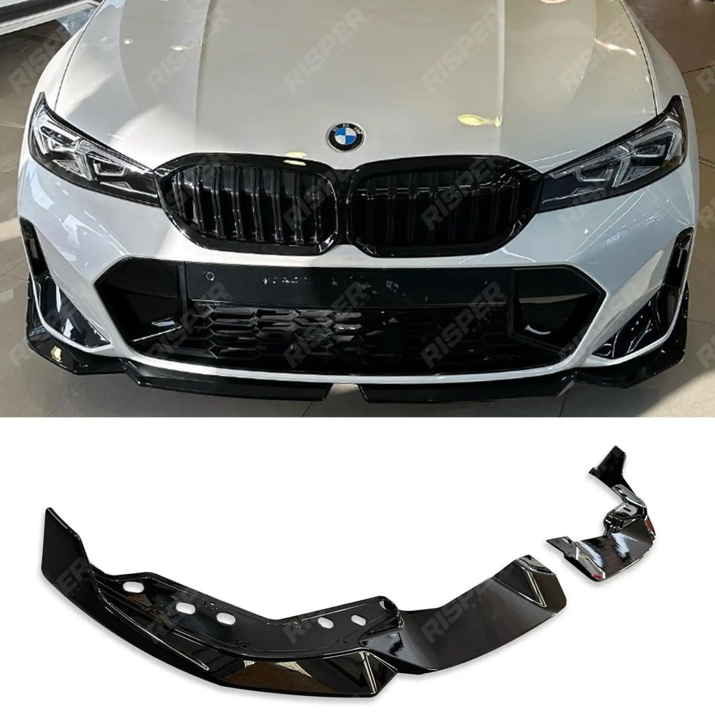 Front Splitter Lip In Gloss Black For BMW 3 Series G20 LCI M Sport Facelift 2022+