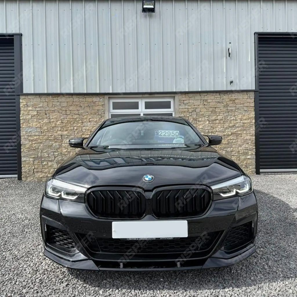 Front Splitter Lip In Gloss Black For BMW 5 Series G30 M Sport LCI Facelift 2021+