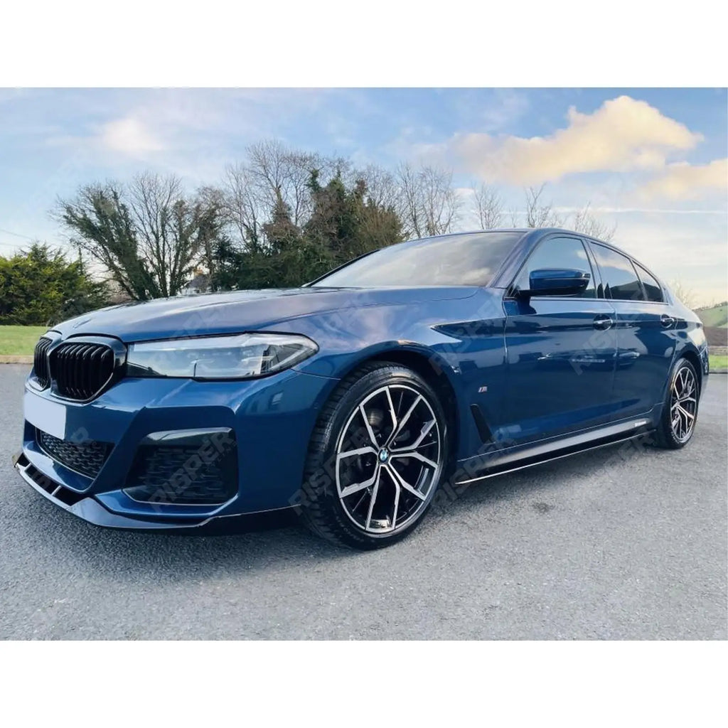 Front Splitter Lip In Gloss Black For BMW 5 Series G30 M Sport LCI Facelift 2021+