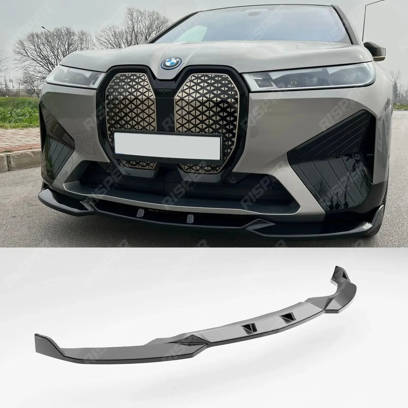 Front Splitter Lip In Gloss Black For BMW IX M Sport I20 2021+