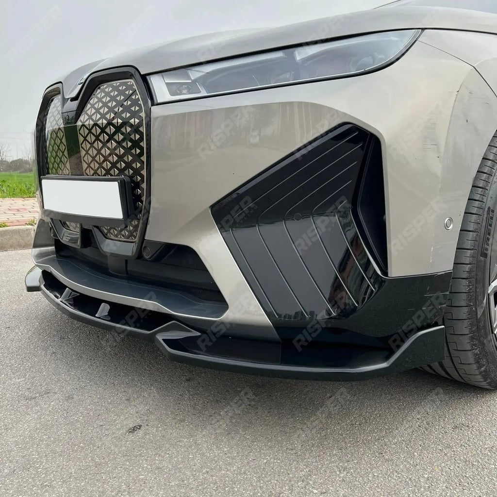 Front Splitter Lip In Gloss Black For BMW IX M Sport I20 2021+