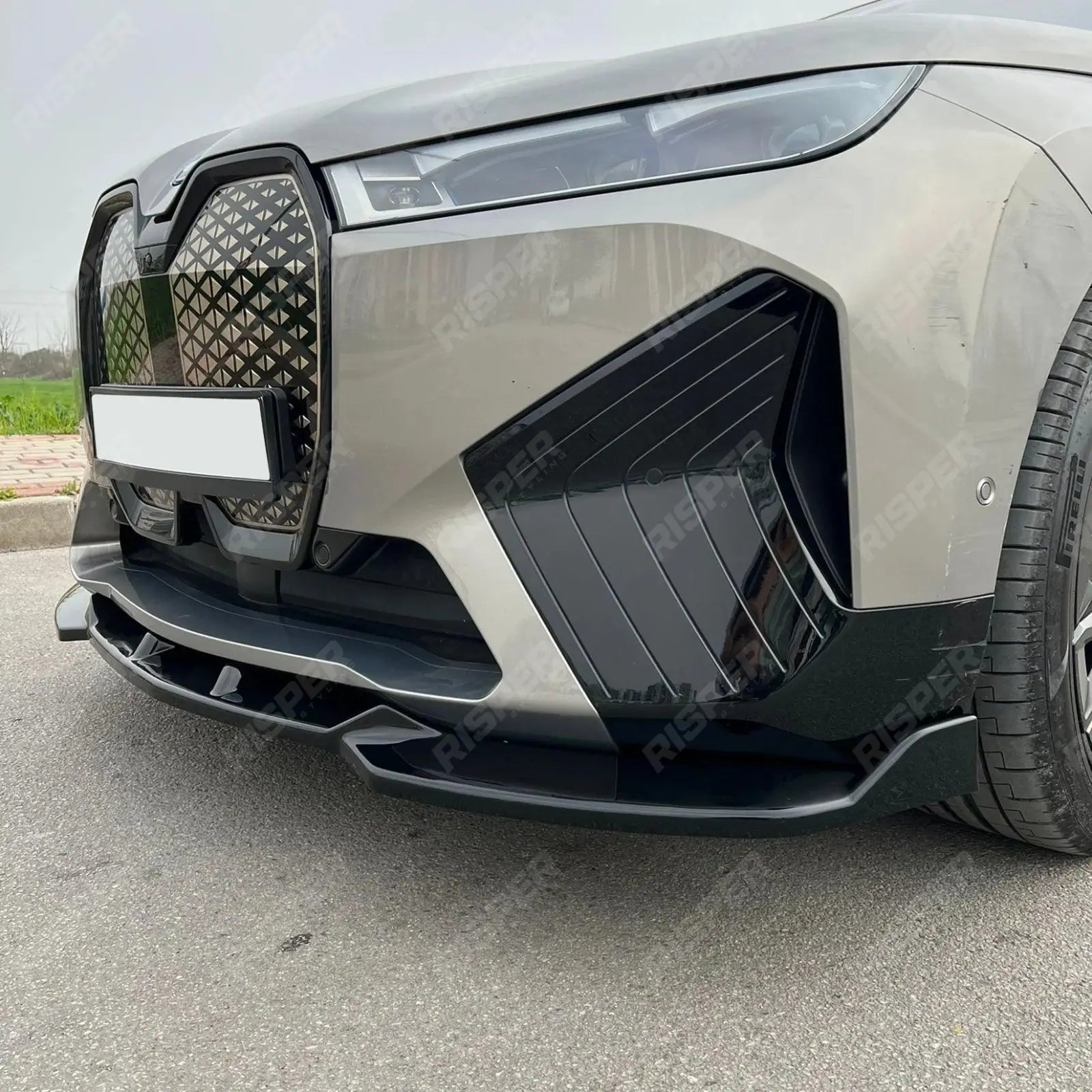 Front Splitter Lip In Gloss Black For BMW IX M Sport I20 2021+