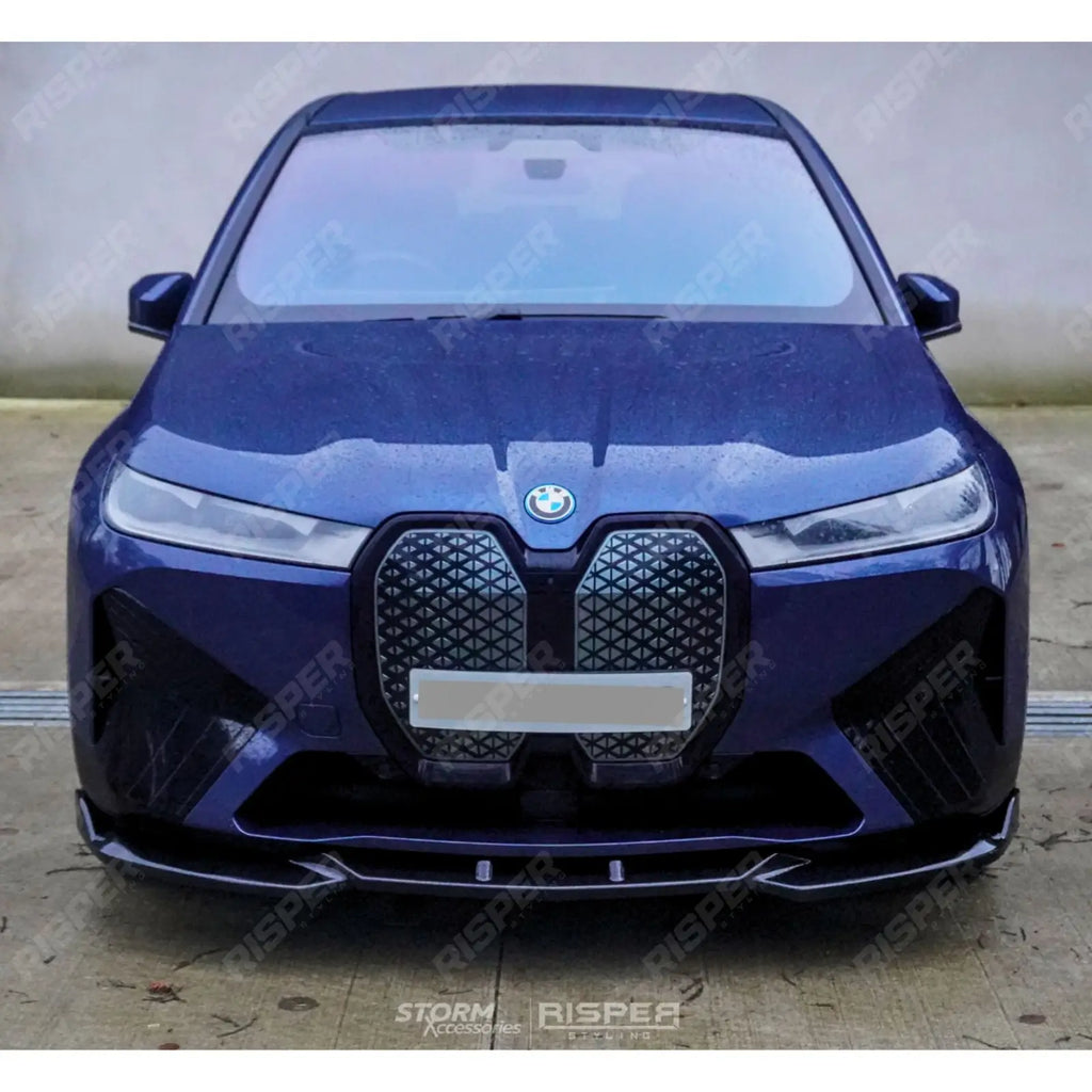 Front Splitter Lip In Gloss Black For BMW IX M Sport I20 2021+