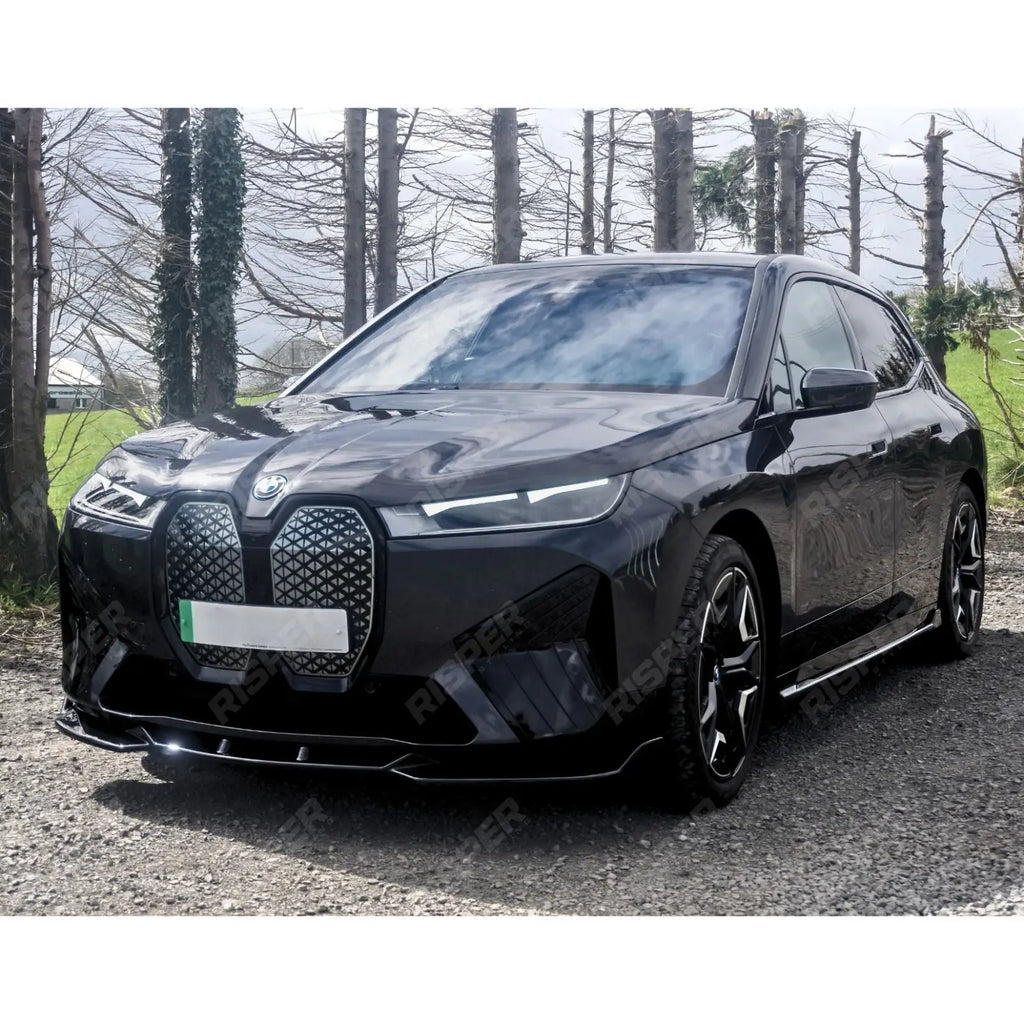 Front Splitter Lip In Gloss Black For BMW IX M Sport I20 2021+
