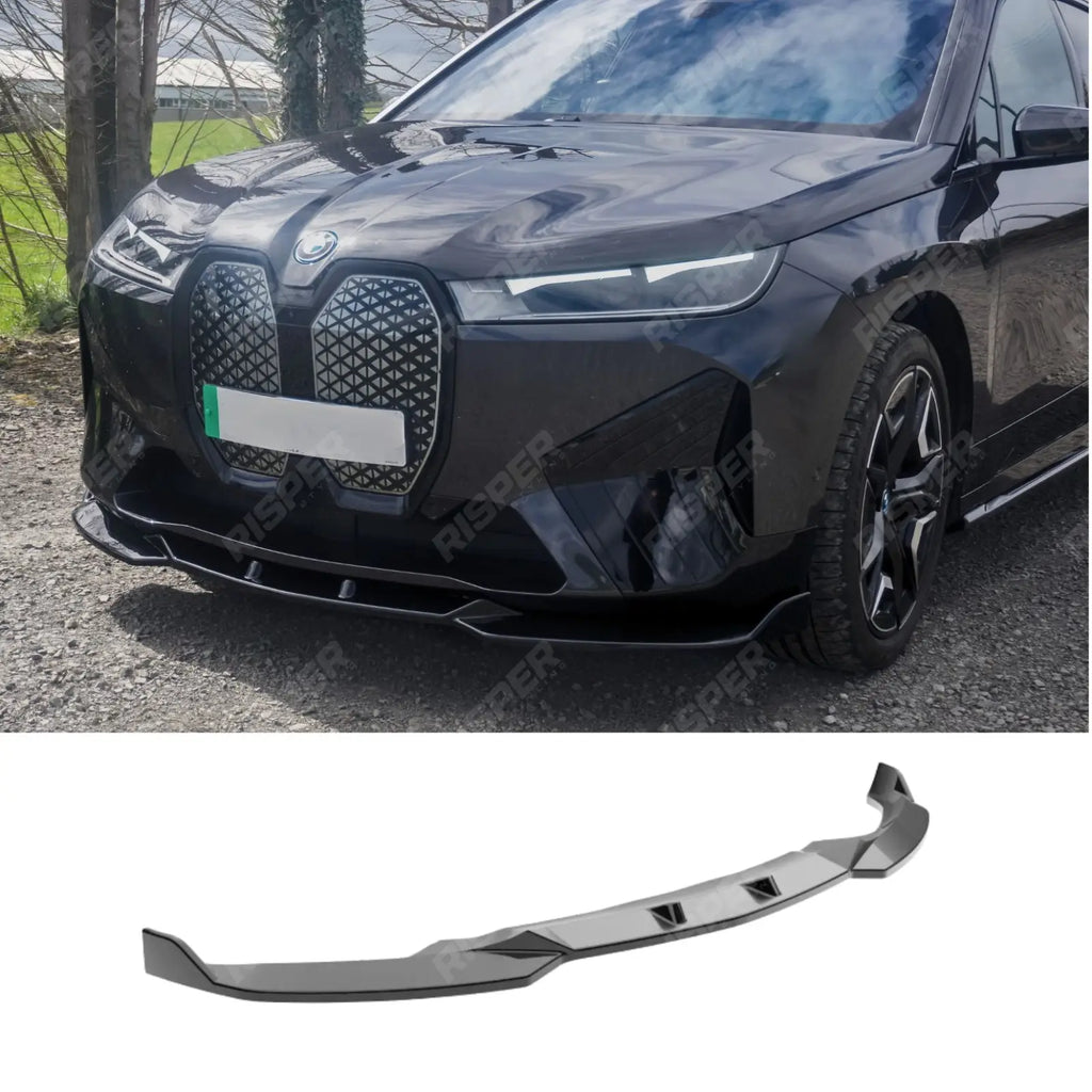 Front Splitter Lip In Gloss Black For BMW IX M Sport I20 2021+
