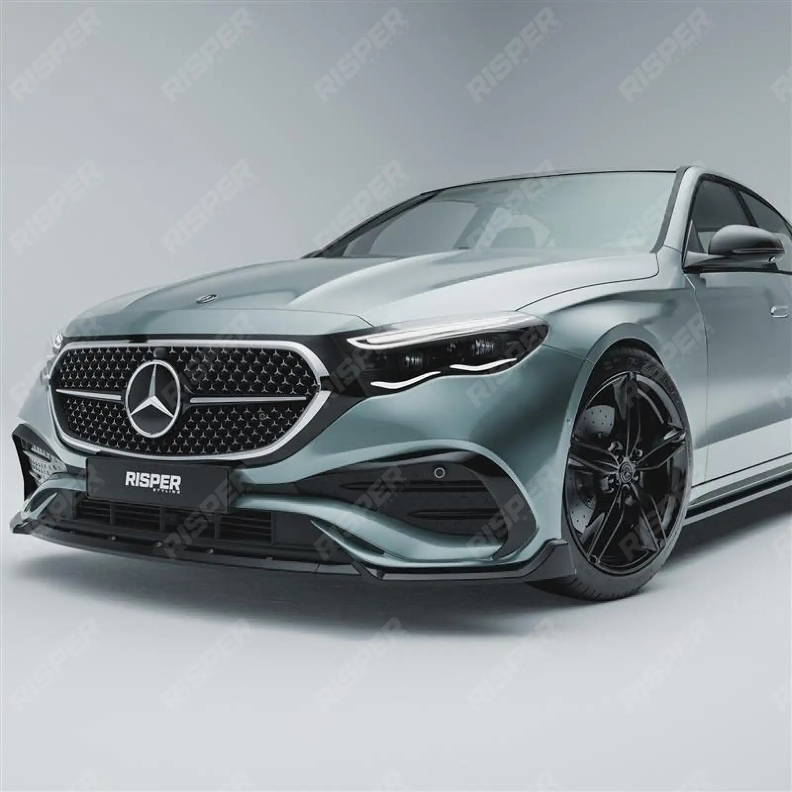 Front Splitter Lip In Gloss Black For Mercedes E Class W214 2024+