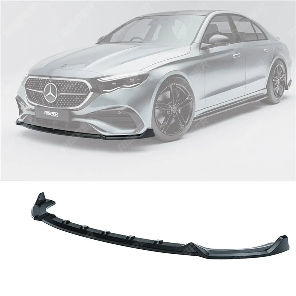 Front Splitter Lip In Gloss Black For Mercedes E Class W214 2024+