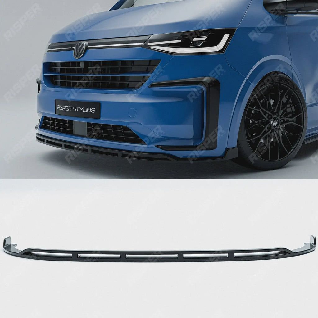 Front Splitter Lip In Gloss Black For Volkswagen Transporter T7 2025 on