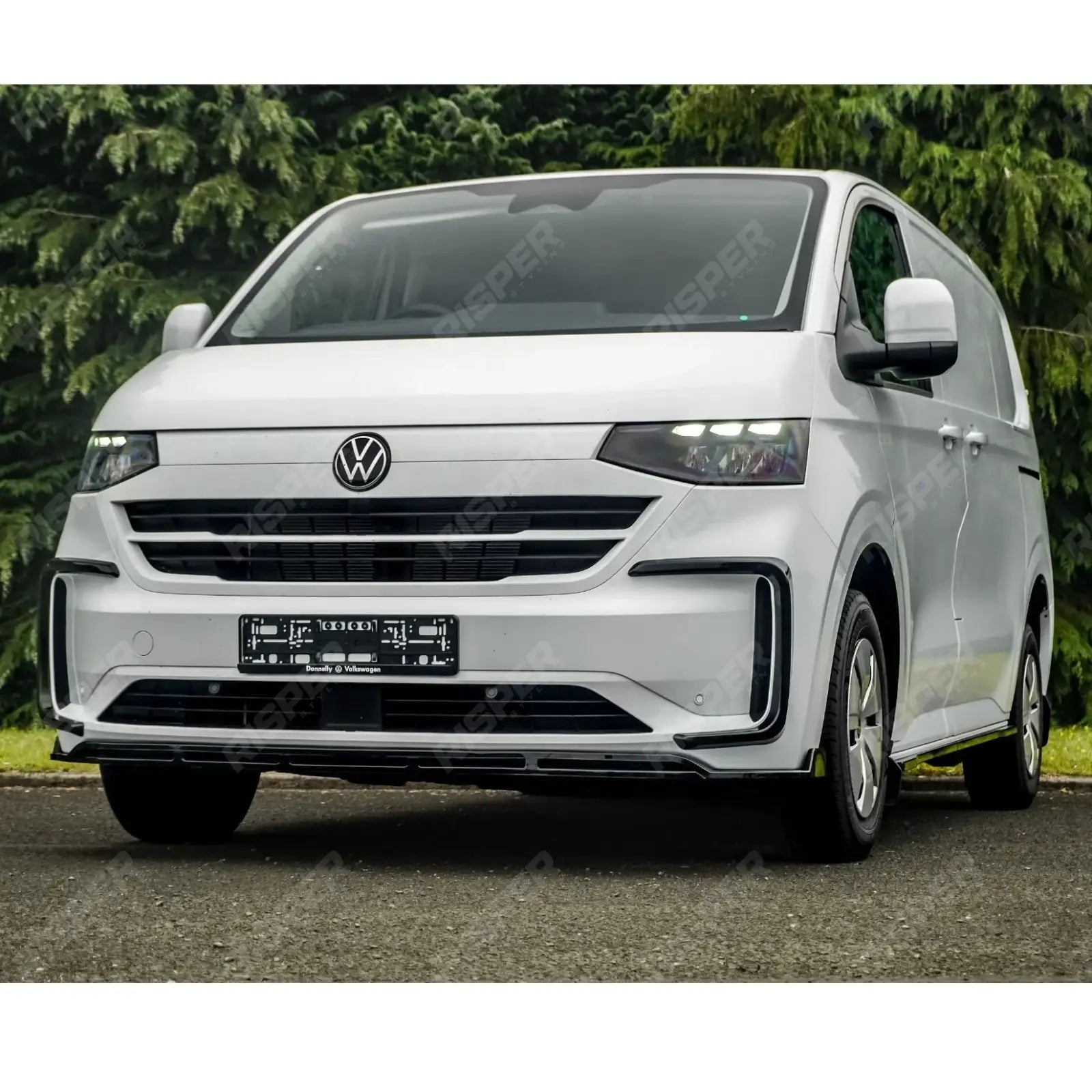 Front Splitter Lip In Gloss Black For Volkswagen Transporter T7 2025 on