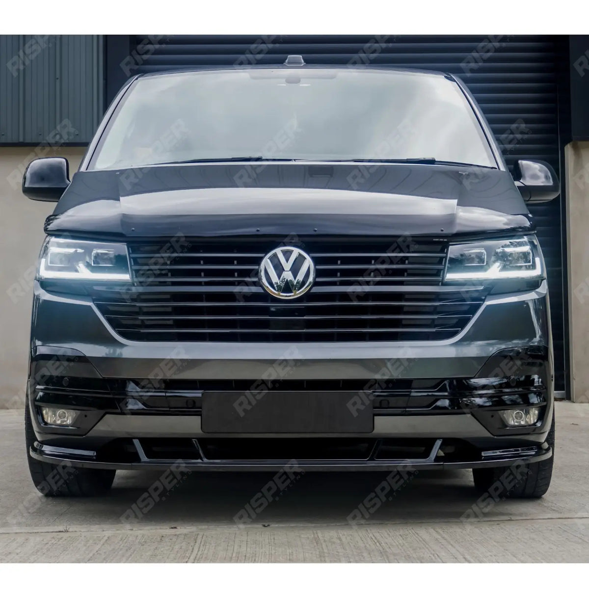 Front Splitter Lip In Gloss Black For VW Transporter T6.1