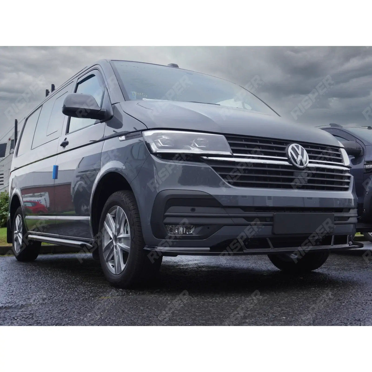 Front Splitter Lip In Gloss Black For VW Transporter T6.1