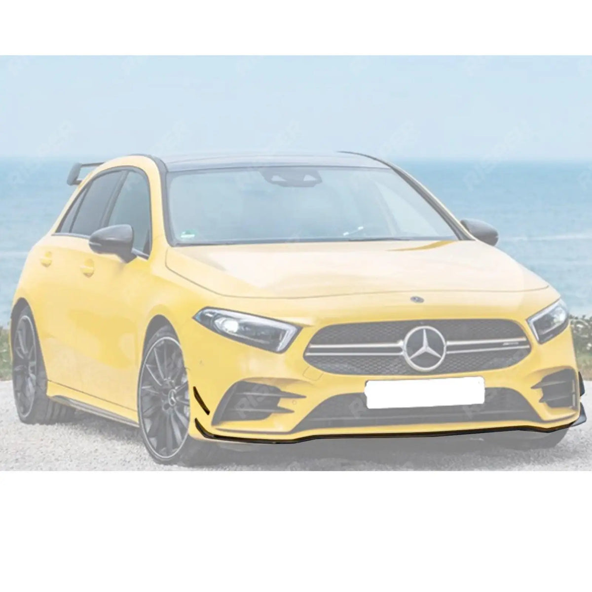 Front Splitter Lip Kit In Gloss Black For Mercedes A Class A35 Amg Line W177 2018+