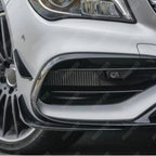 FRONT SPLITTER LIP WITH CANARDS IN GLOSS BLACK For MERCEDES CLA C117 AMG LINE 2016-2019