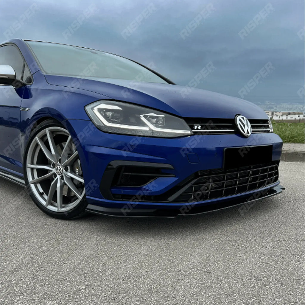 Front Splitter V3 In Gloss Black For VW Golf MK7.5 R