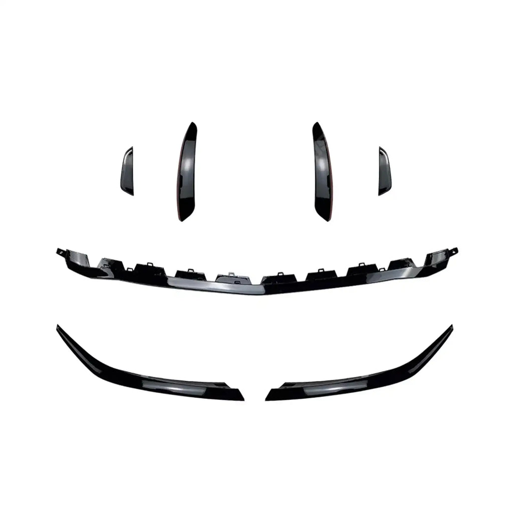 FRONT SPLITTER WITH CANARDS IN GLOSS BLACK For MERCEDES A CLASS AMG LINE W177 FACELIFT 2023+