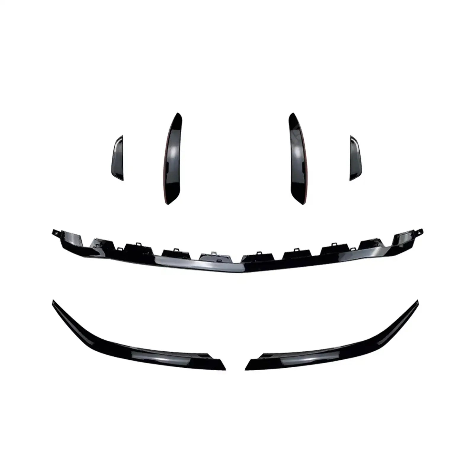 FRONT SPLITTER WITH CANARDS IN GLOSS BLACK For MERCEDES A CLASS AMG LINE W177 FACELIFT 2023+