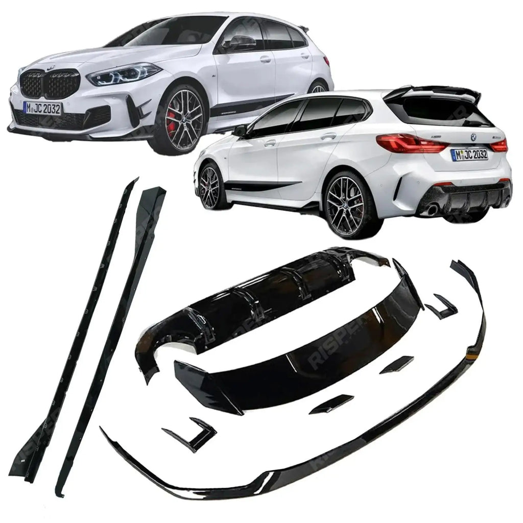 Full Aero Kit In Gloss Black For BMW 1 Series M Sport F40 2018 - 2024