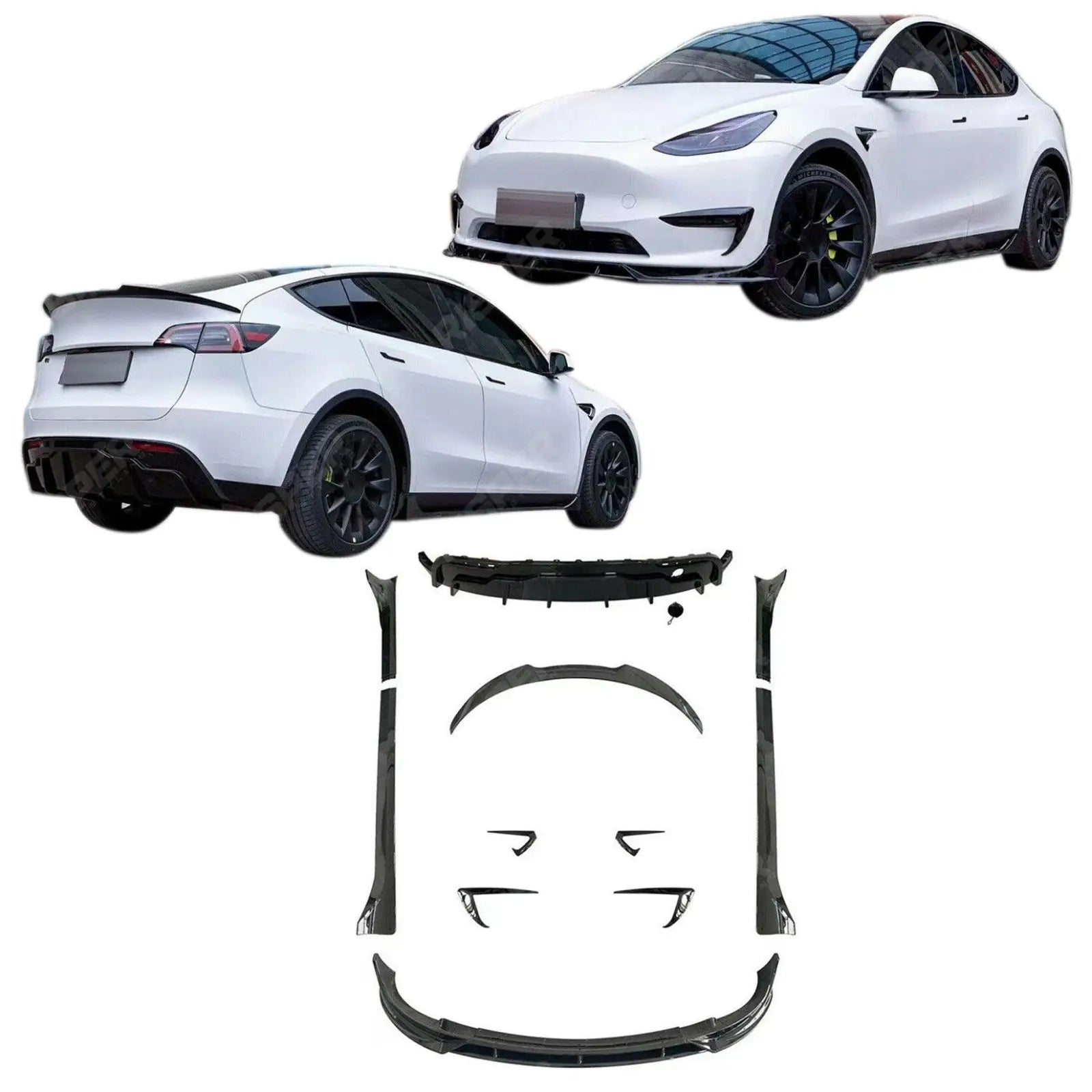 Full Aero Kit In Gloss Black For Tesla Model Y 2020+