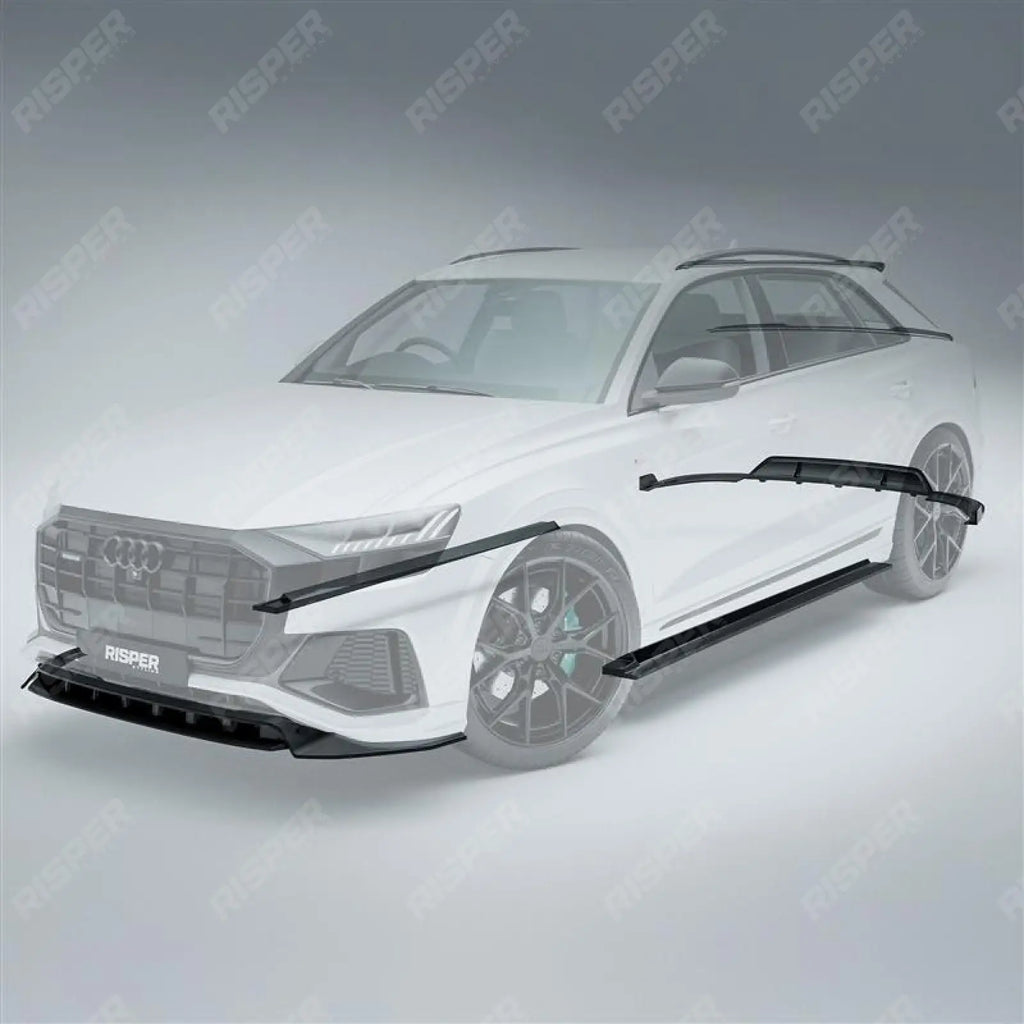 Full Aero Low Line Kit In Gloss Black By Risper Styling For Audi Q8 S Line 2018-2023