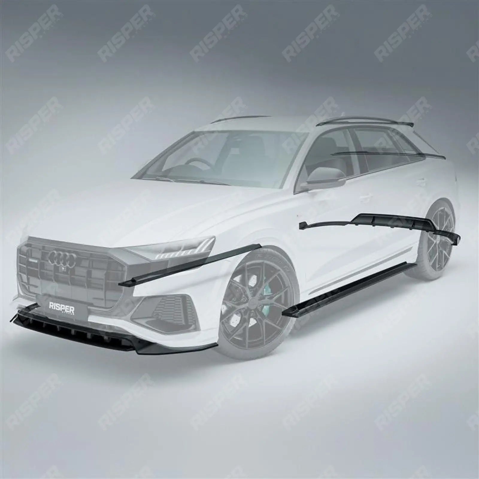 Full Aero Low Line Kit In Gloss Black By Risper Styling For Audi Q8 S Line 2018-2023