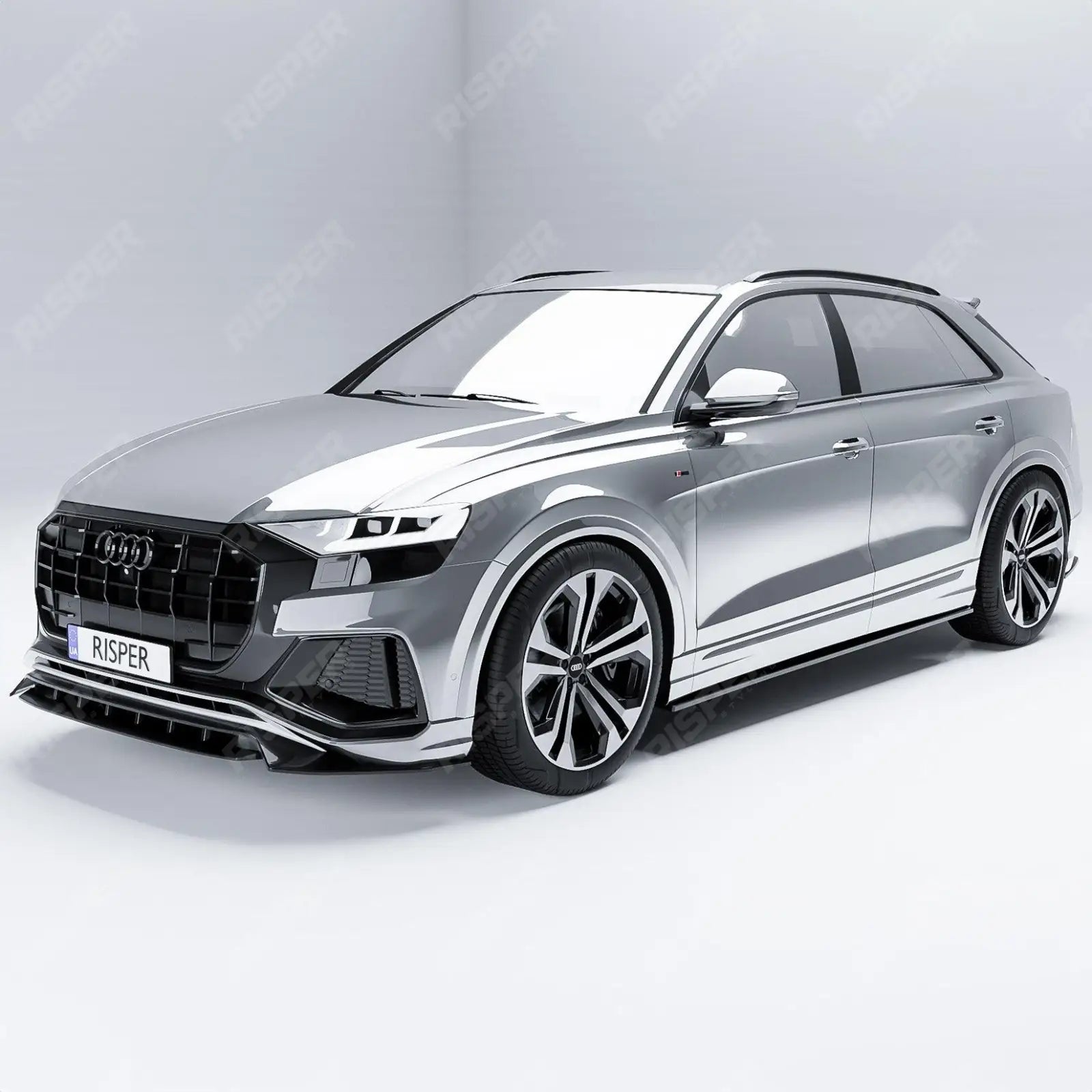 Full Aero Low Line Kit In Gloss Black By Risper Styling For Audi Q8 S Line 2018-2023