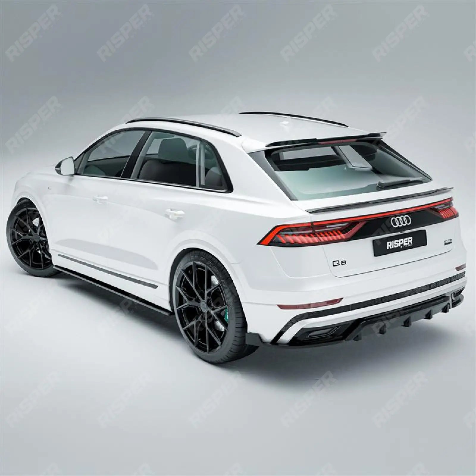Full Aero Low Line Kit In Gloss Black By Risper Styling For Audi Q8 S Line 2018-2023