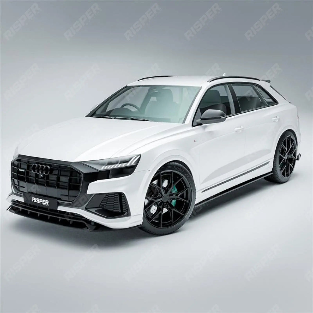 Full Aero Low Line Kit In Gloss Black For Audi Q8 S Line 2018-2023