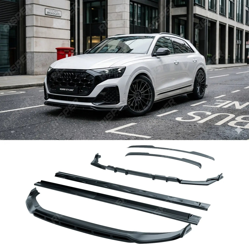 Full Aero Low Line Kit In Gloss Black For Audi Q8 S-Line 2023+