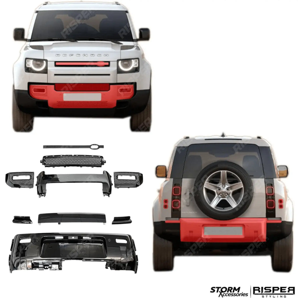 Full Exterior Front & Rear Black Pack 007 For Land Rover Defender L663 110//90 2020 On