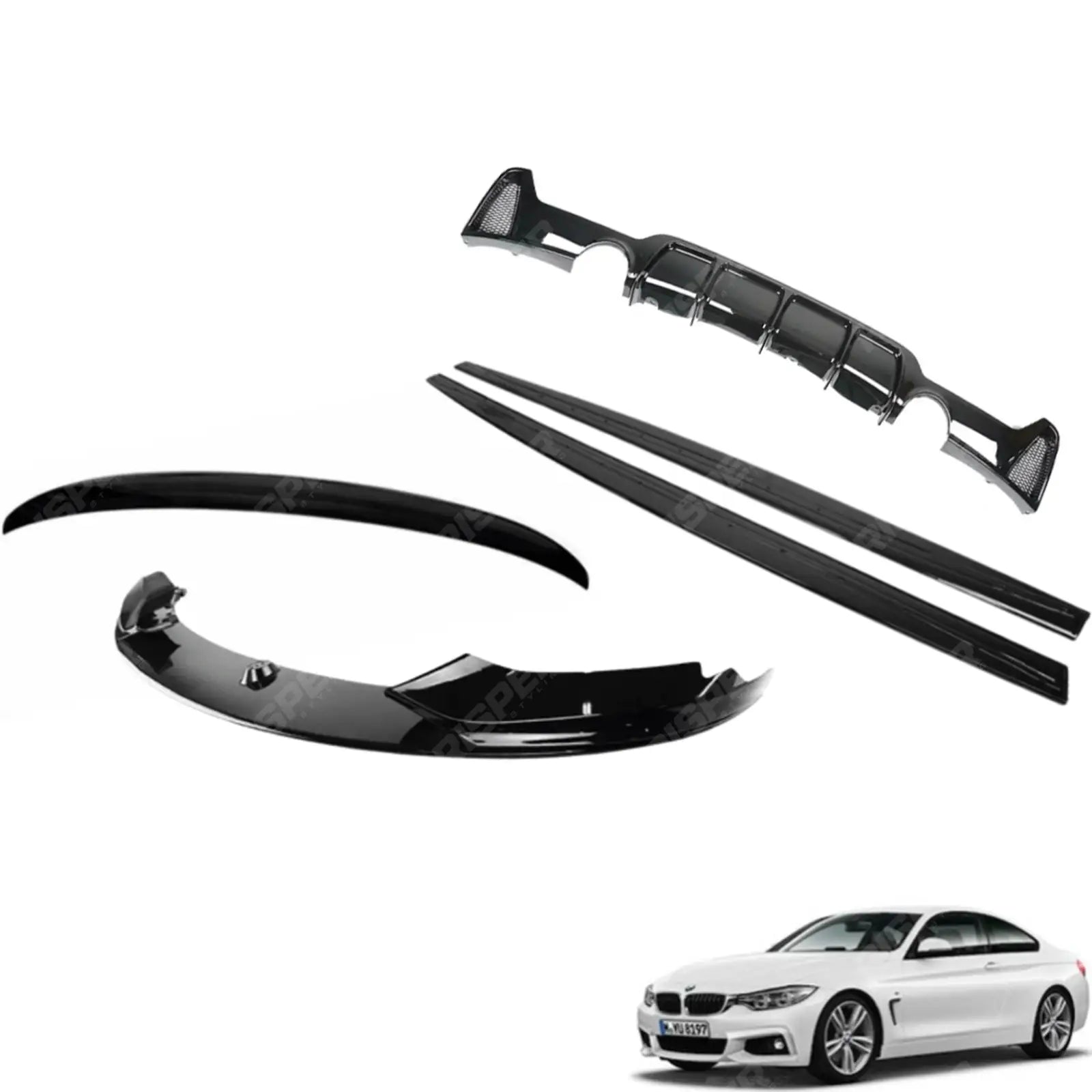 Full Gloss Black Aero Body Kit V2 0__0 Kit For BMW 4 Series F36