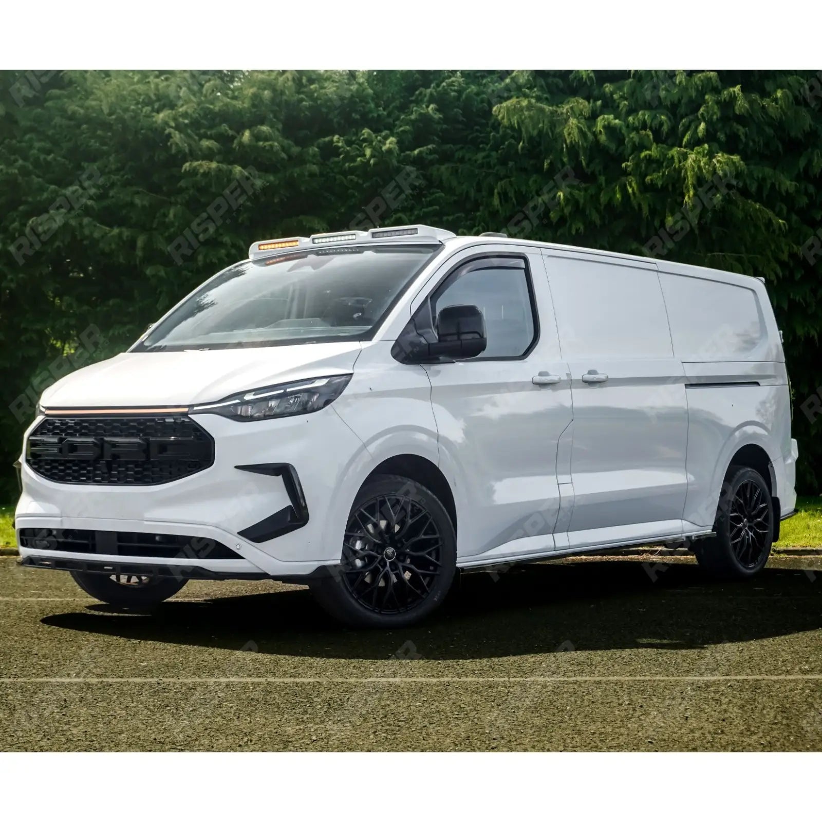 Full Low Line Aero Kit V2 In Gloss Black For Ford Transit Custom Barn Door LWB MK2 2024 on