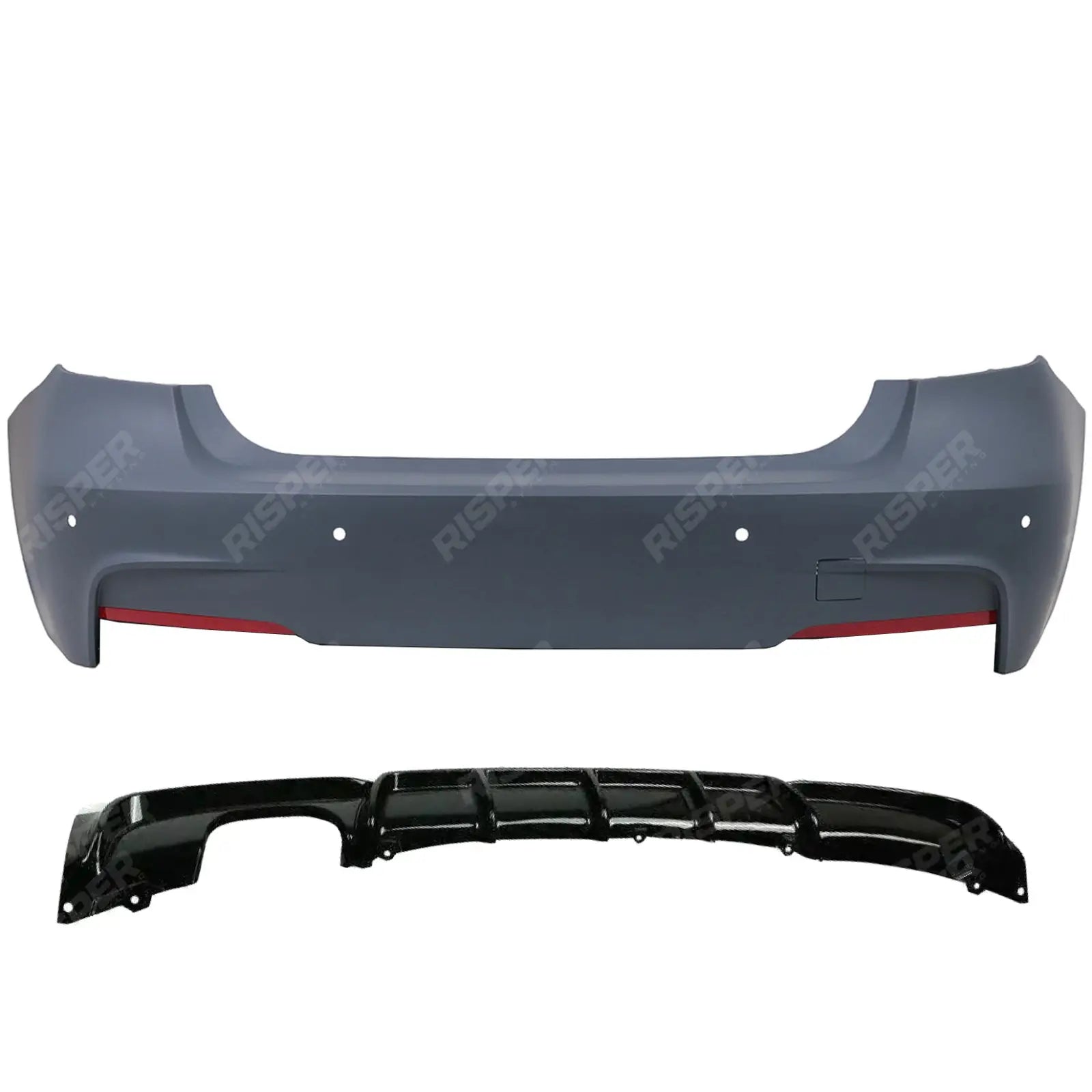Full Rear Bumper Assembly SE Sport to M Sport Look With Diffuser 00___ For BMW 3 Series F30 2012-2018 -