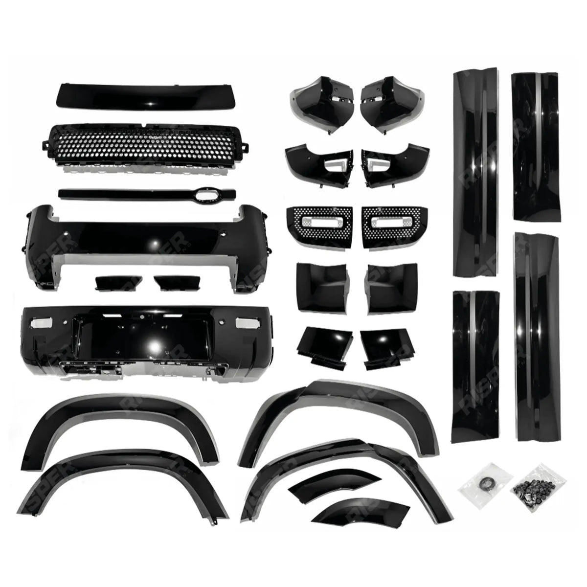Full Upgrade Kit In Gloss Black By Risper For Land Rover Defender L663 110