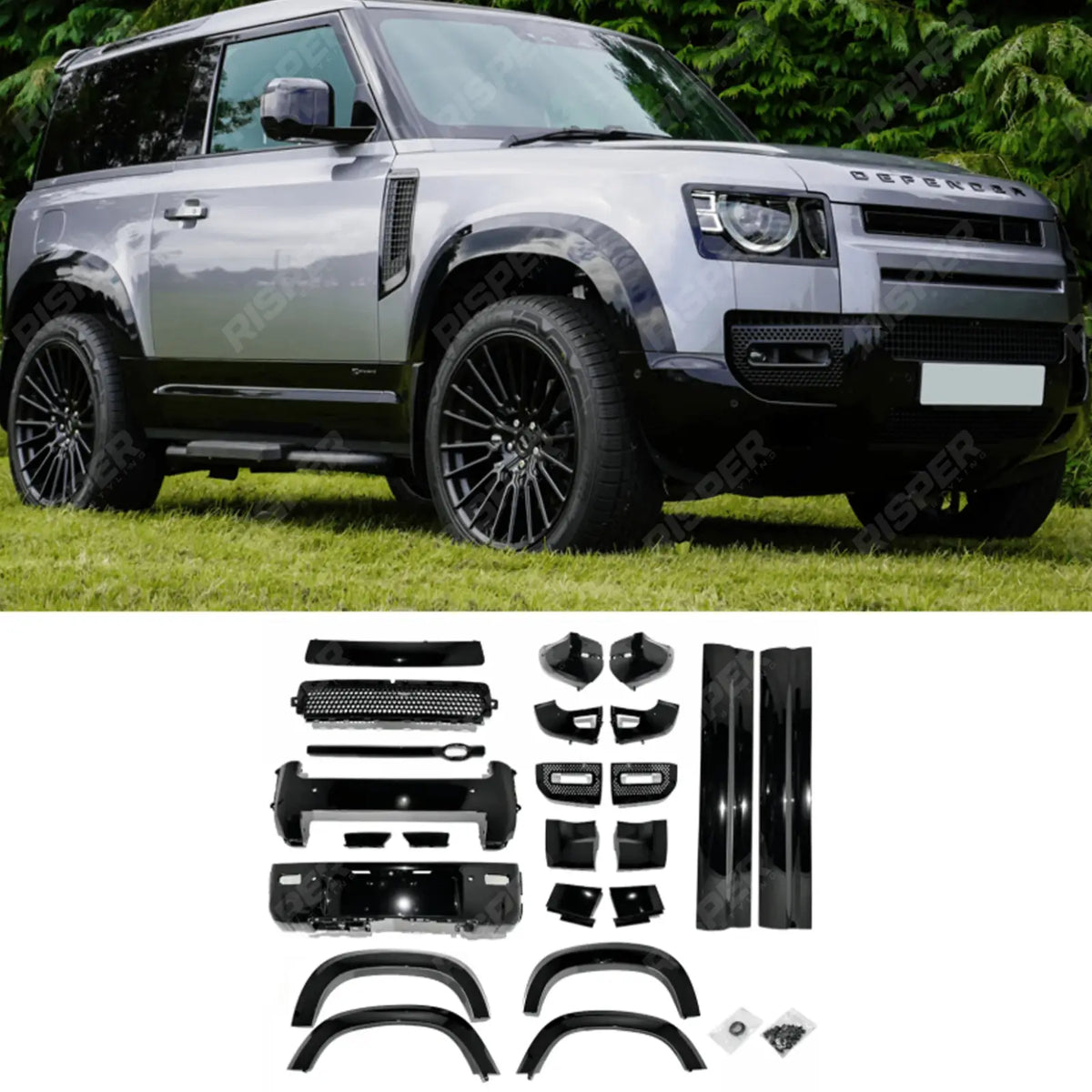 Full Upgrade Kit In Gloss Black For Land Rover Defender L663 90 2020+