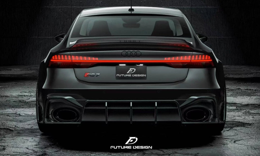 FUTURE DESIGN - AUDI RS7 C8 CARBON FIBRE REAR DIFFUSER & WINGLET SET