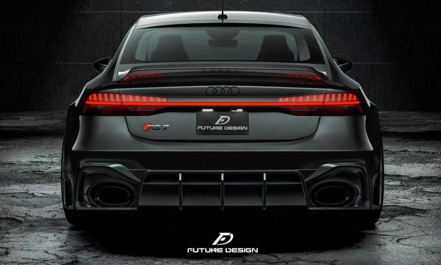 FUTURE DESIGN - AUDI RS6 RS7 C8 CARBON FIBRE REAR DIFFUSER & WINGLET SET
