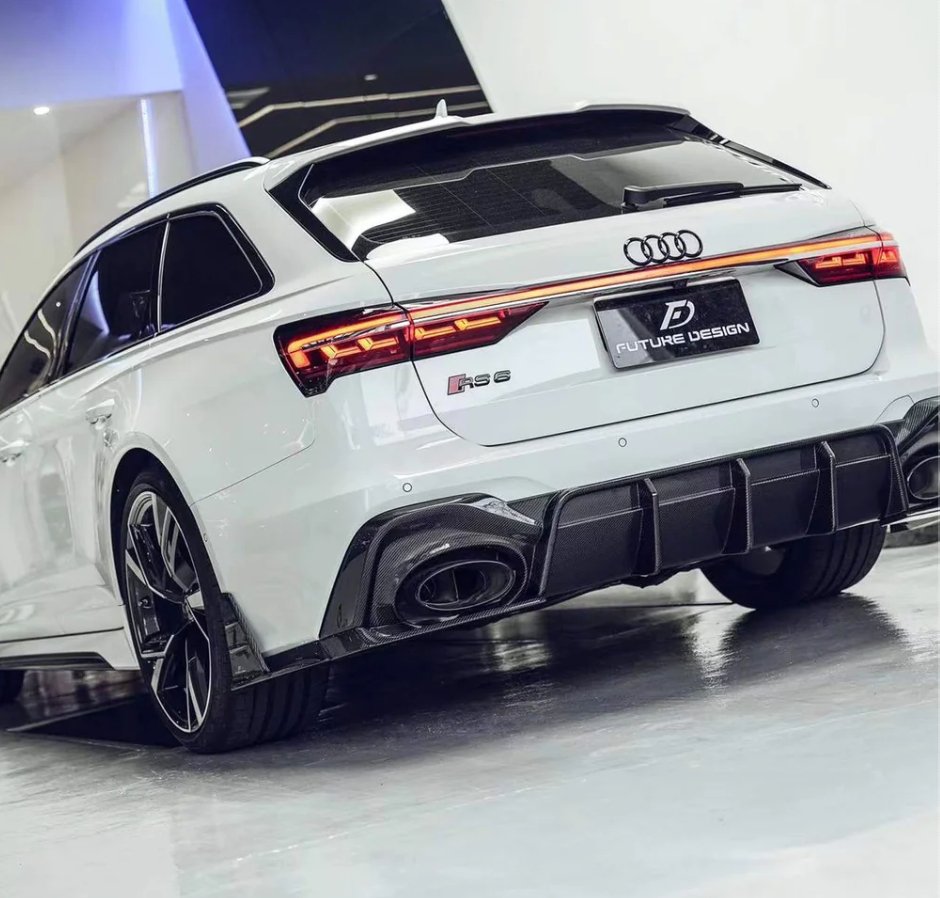 FUTURE DESIGN - AUDI RS6 RS7 C8 CARBON FIBRE REAR DIFFUSER & WINGLET SET