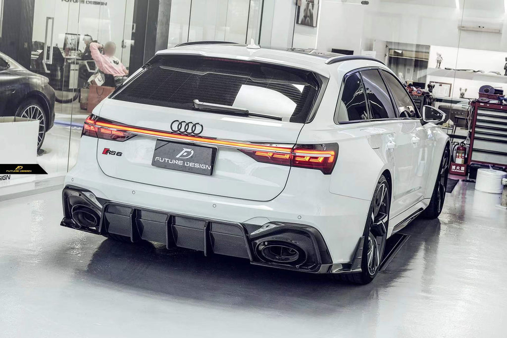 FUTURE DESIGN - AUDI RS6 RS7 C8 DRY CARBON FIBRE REAR DIFFUSER & CANARDS ( BLAZE KIT)